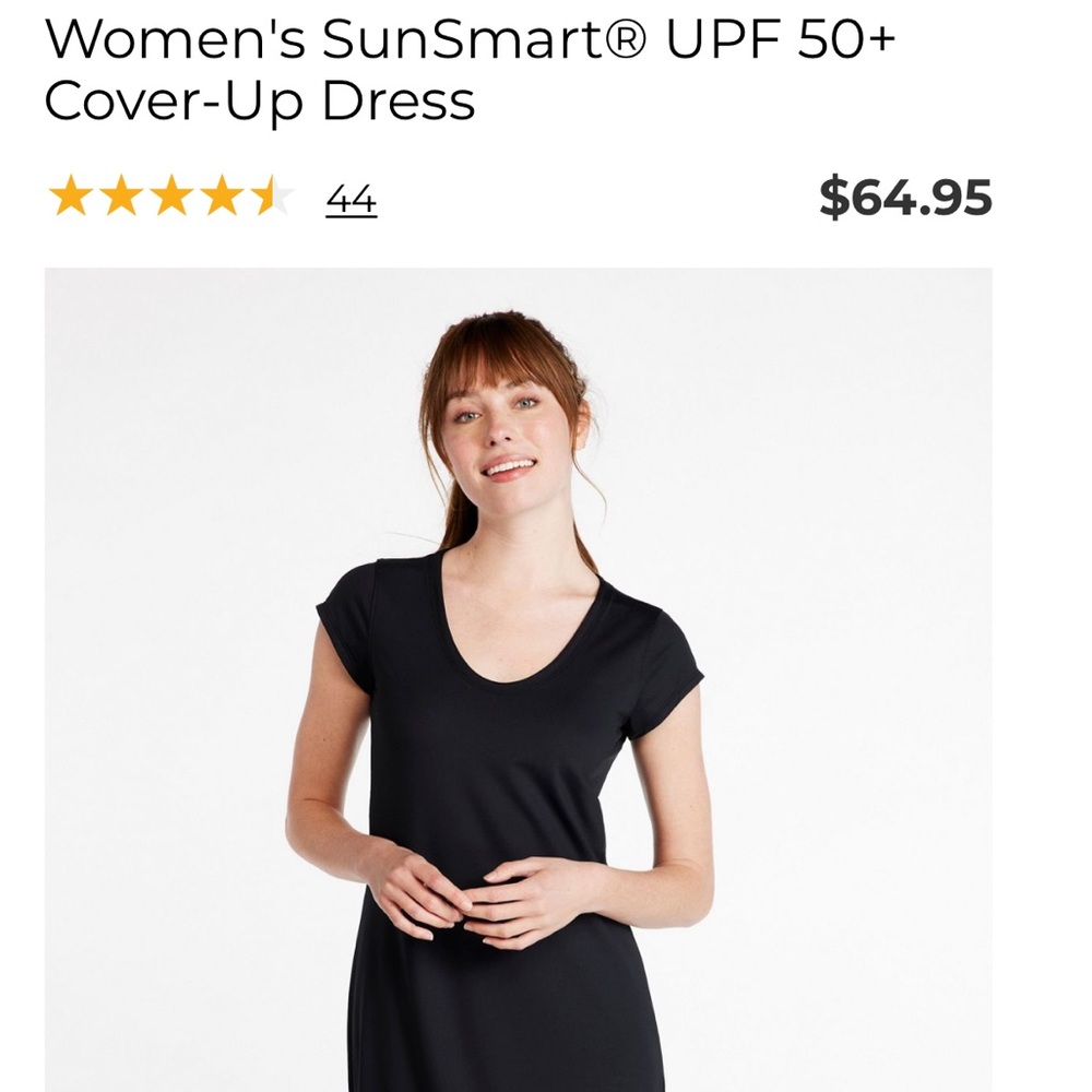 NWOT! Llbean black fitness dress large